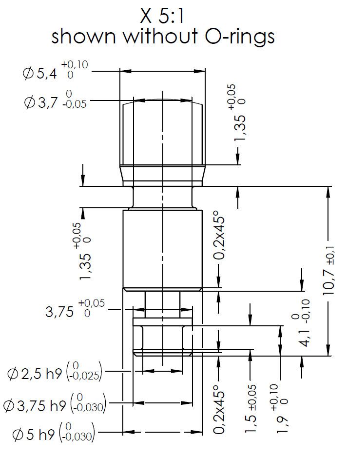 5mm Mikroventil, 0,3mm NW, FKM, 12VDC, 10 bar