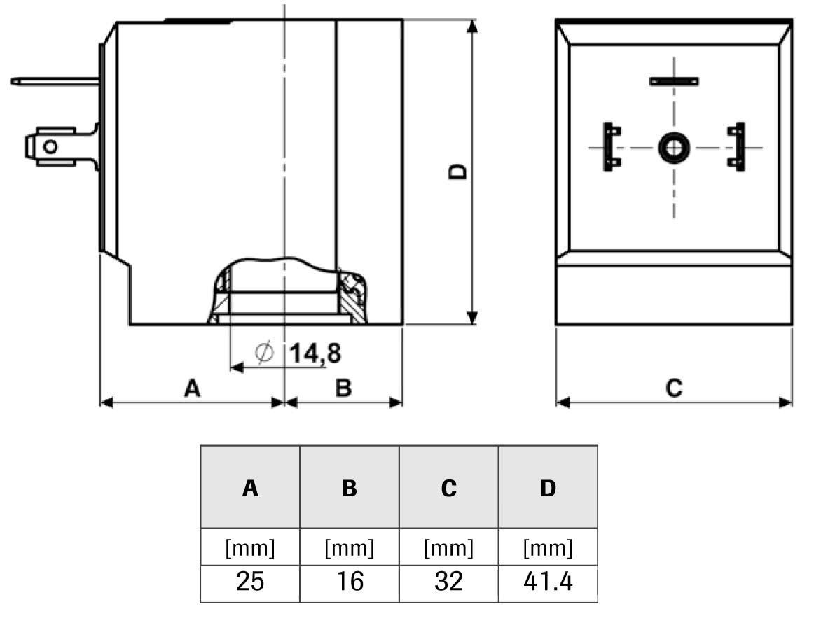 7401er Magnetspule 110V 50Hz - 120V 60Hz Class H