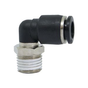 Kurzer schwenkbarer L-Steckanschlussverbinder mit BSPT Außengewinde, vernickelt