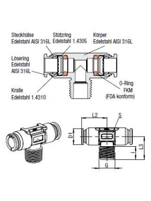 AVS-941X44M-K T-Verbinder
