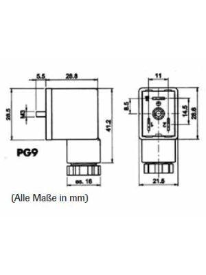 Gerätestecker Bauform B-Industrie 11mm