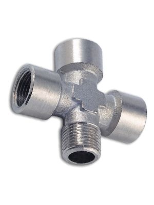 Kreuzstück mit BSPT-Gewinde, 3xInnengewinde, 1xAußengewinde