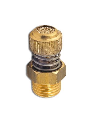 Schalldämpfer aus Sinterbronzepastille mit Durchflusskontrolle