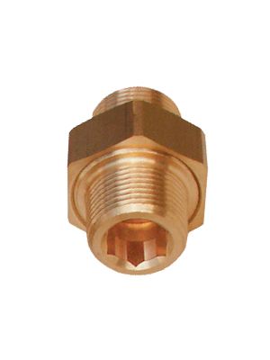 Doppelnippel mit BSPT-Gewinde aus gelben Messing