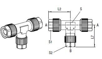 T-Verbinder, O.D. Schlauch 4.3/3 mm, O.D. Schlauch 4.3/3 mm