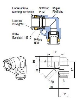 AVS-955P L-Steckanschlussverbinder