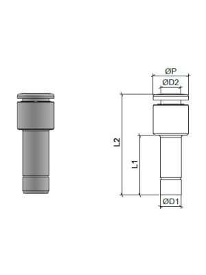 Steckanschlussverbinder aus Edelstahl AISI 316L