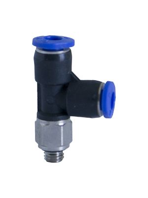 Kompakter, seitlicher T-Steckanschlussverbinder mit metrischem Gewinde, vernickelt