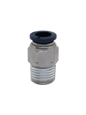 Steckanschlussverbinder mit Innensechskant und BSPT-Außengewinde vernickelt